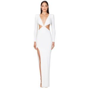 NEW Nookie Revolve Jewel Cut Out Gown Maxi Dress in White.Size M